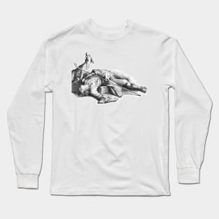 Dog watching over and protecting its human friend Long Sleeve T-Shirt